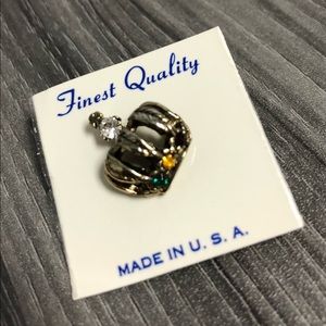 Crown Pin embedded with Jewels